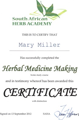 Certificate Herbal Medicine