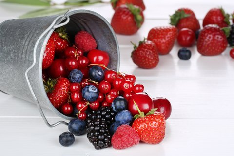 blueberries cherries strawberries